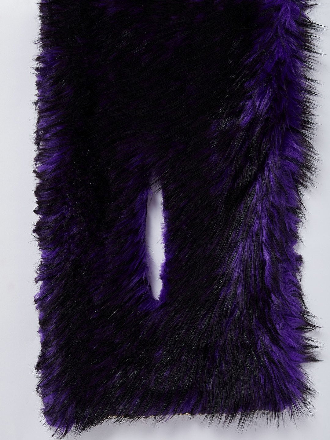 Purple Black Faux Fur Cape