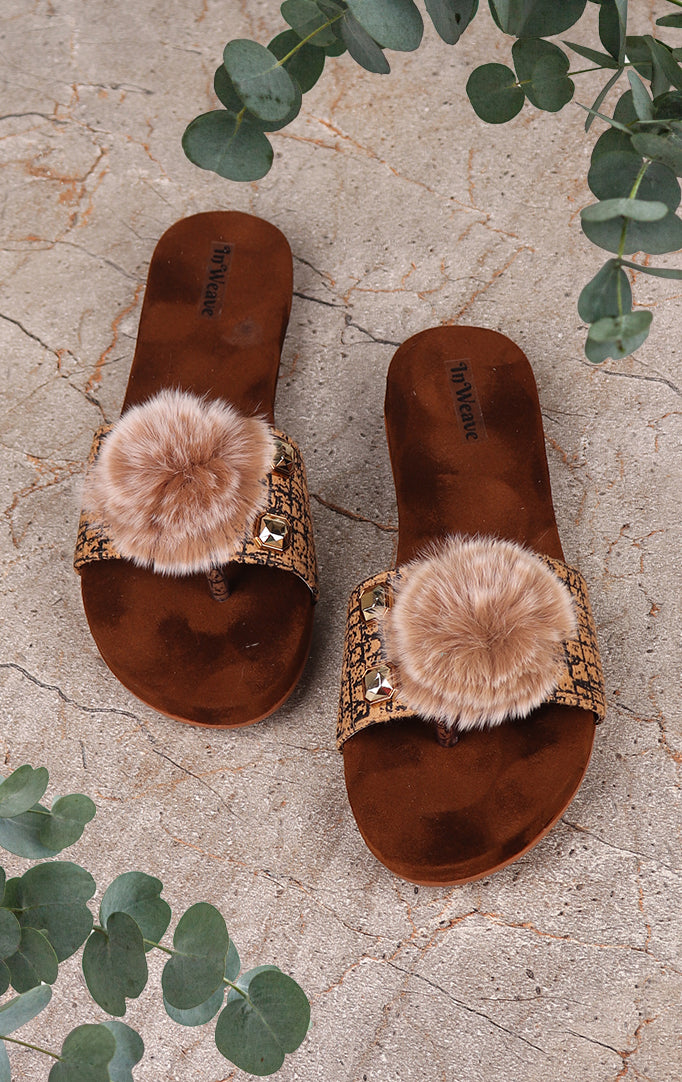 A Furry Friend Flat Sandals