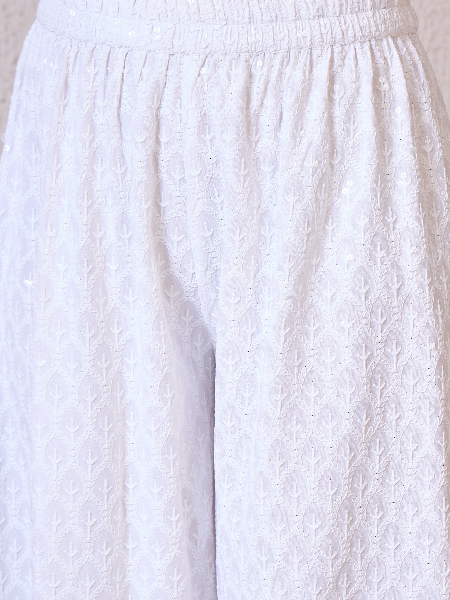 White Chikankari Sweetheart Set