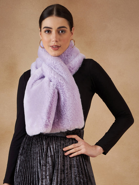 Light Mauve Faux Fur Neck Warmer