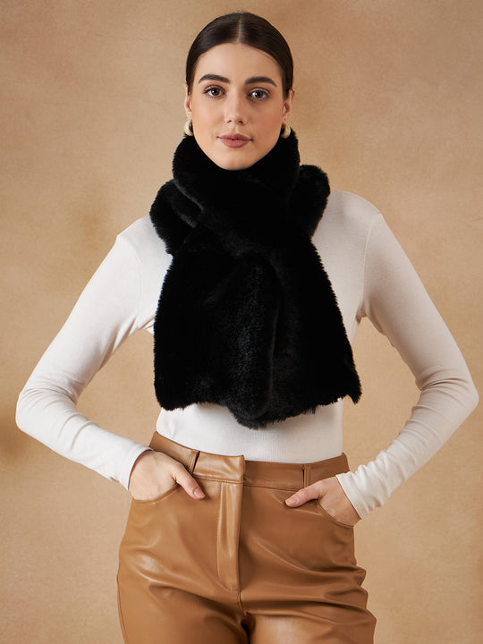 Black Faux Fur Neck Warmer