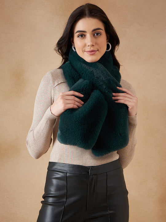 Dark Teal Faux Fur Neck Warmer