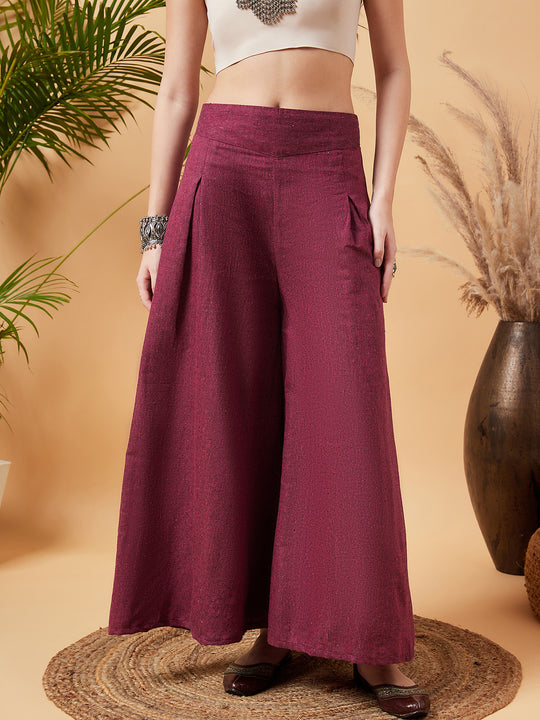Pink Wine Handloom Palazzo