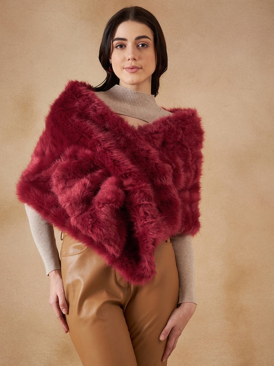 Bright Rust Fur Cape
