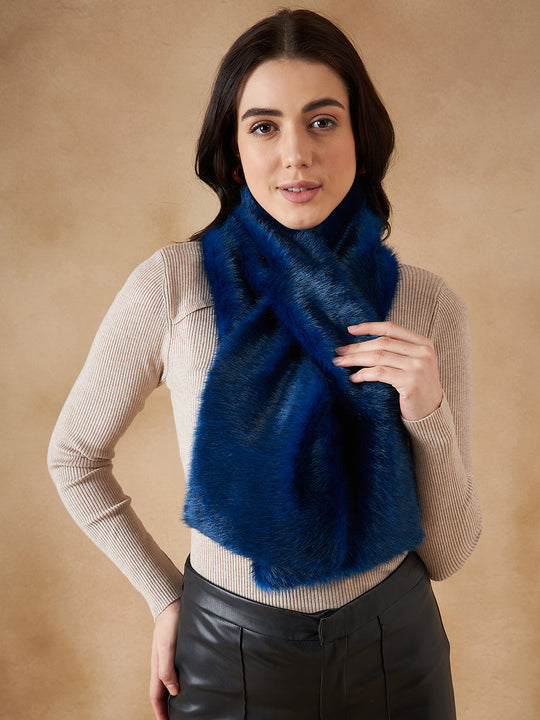 Royal Blue Faux Fur Neck Warmer