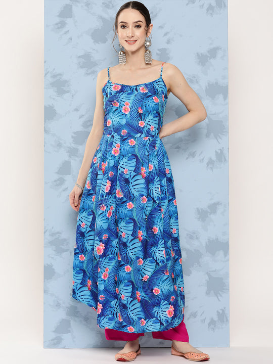 Blue Pink Japanese Art Strappy Set