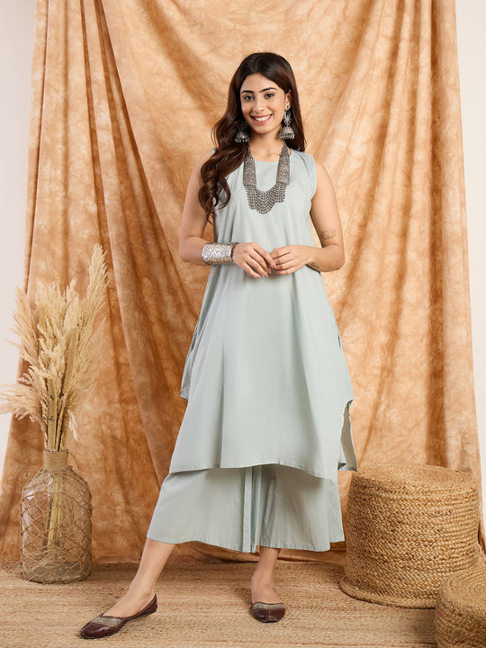 Steel Blue Kurta Set