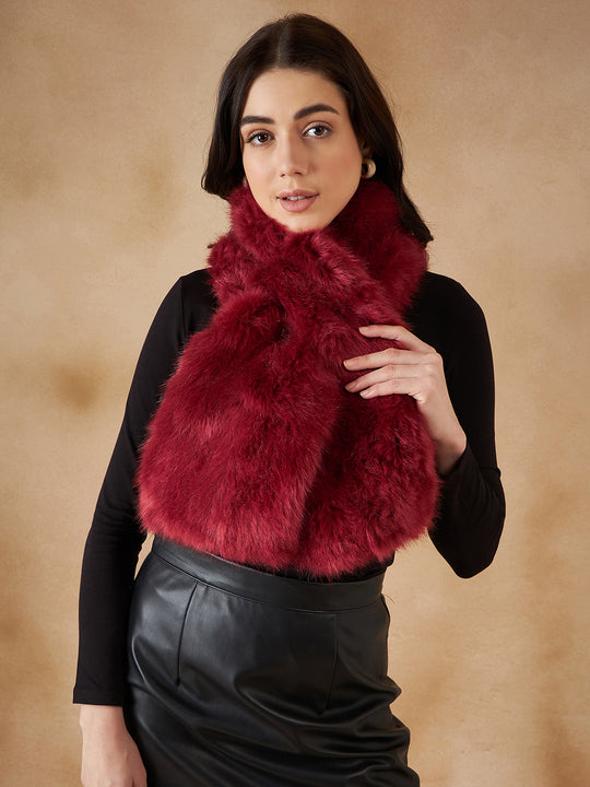 Bright Rust Faux Fur Neck Warmer