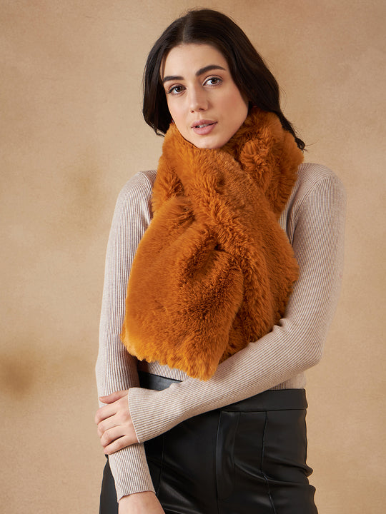 Carrot Orange Faux Fur Neck Warmer