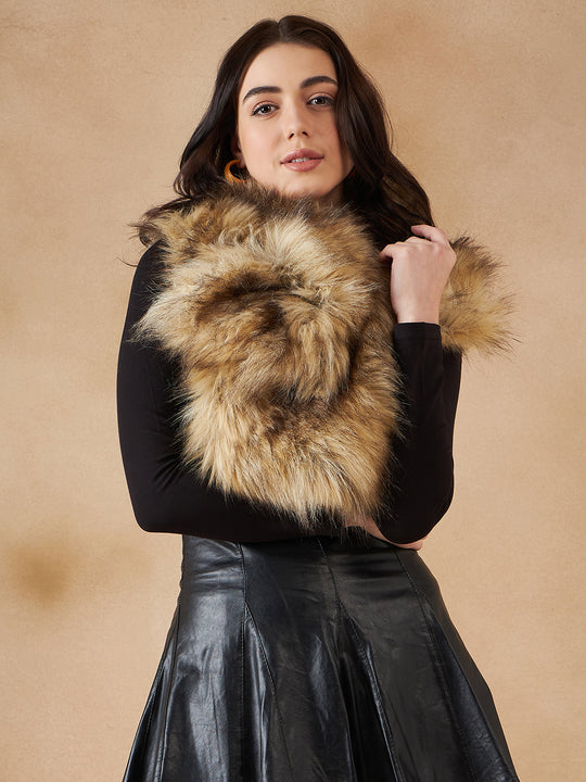 Cat Print Faux Fur Neck Warmer