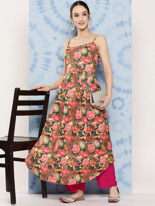 Mutli Peacock Japanese Art Strappy Set