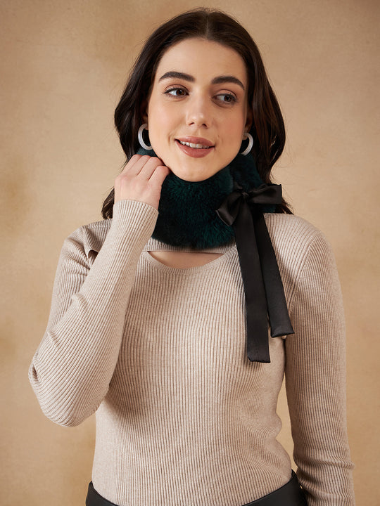 Dark Teal Fur Neckpiece