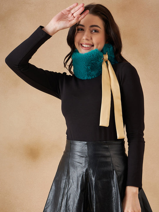 Cyan Blue Fur Neckpiece