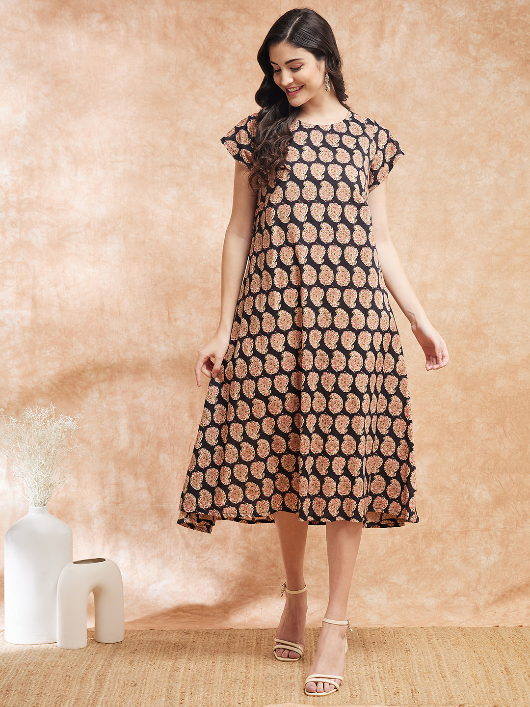 black kalamkari dress Shop Jaypore Women Black Cotton Printed V Neck Kalamkari Dresses for Women Online 39681904