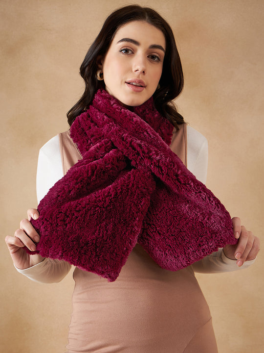 Burgundy Faux Fur Neck Warmer