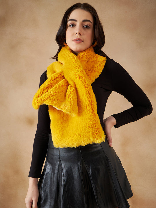 Yellow Faux Fur Neck Warmer
