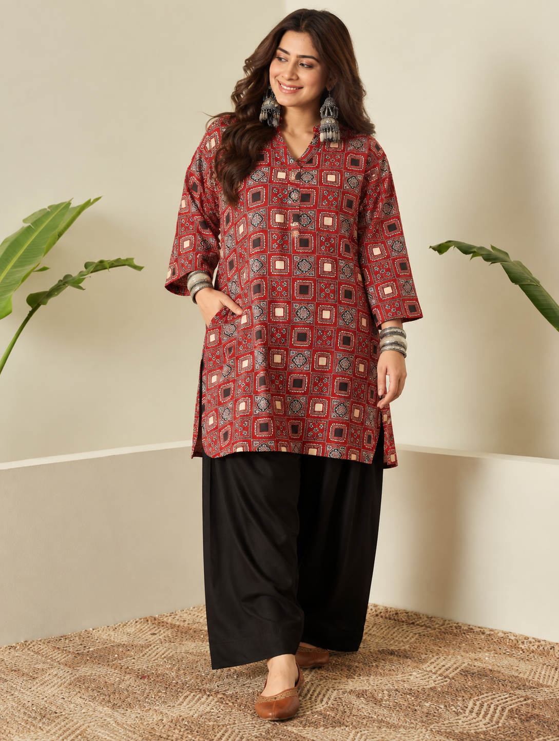 Rust Black Farshi Salwar Set