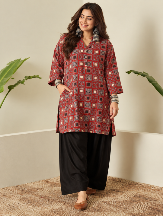 Rust Black Farshi Salwar Set