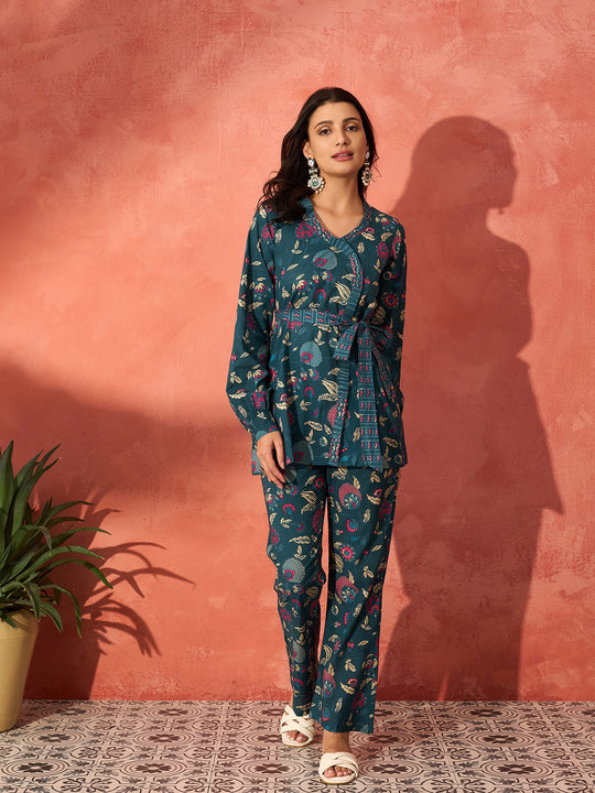 Blue Kalamakari Coord Set