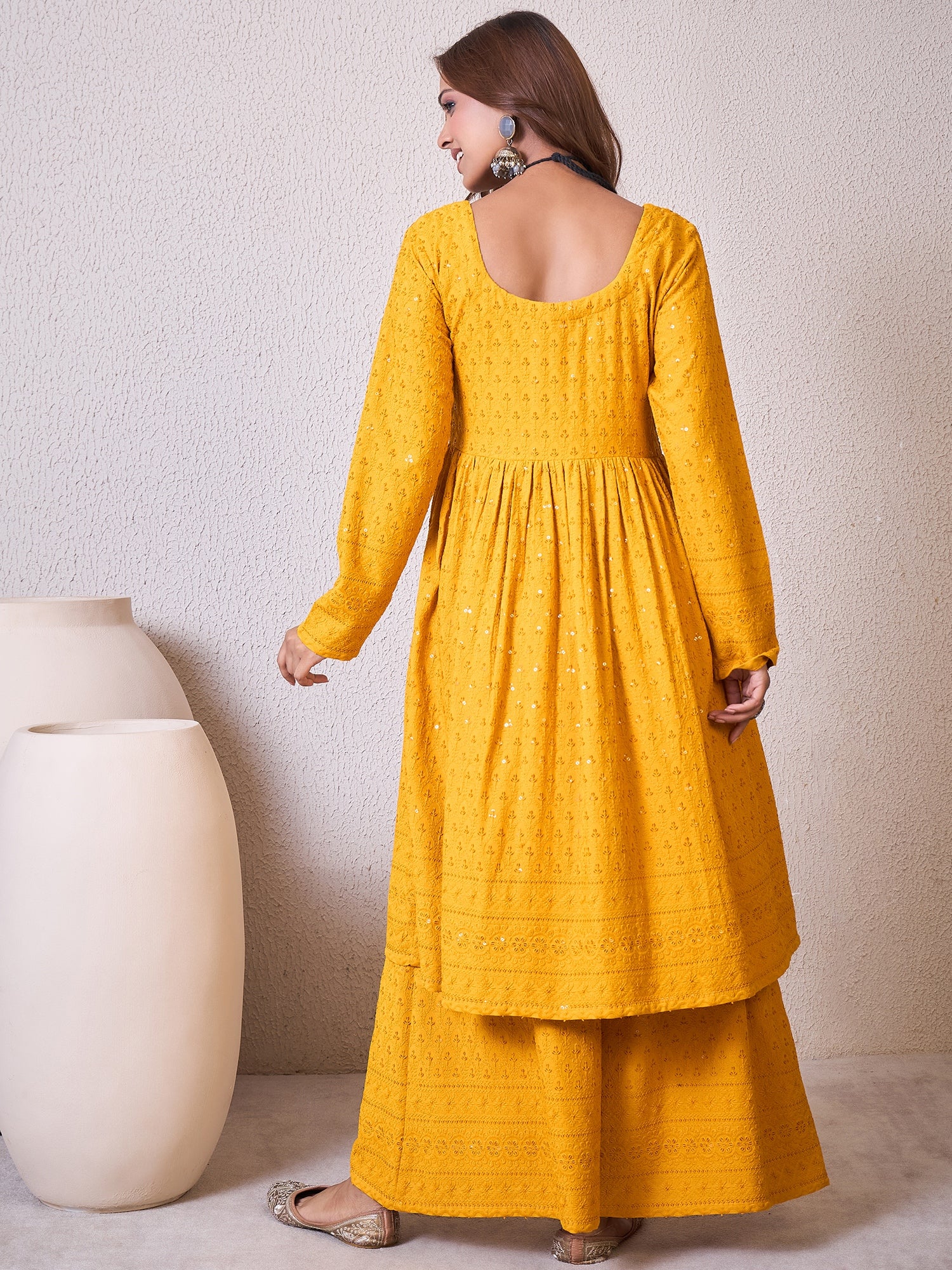 Yellow Chikankari Sweetheart Set