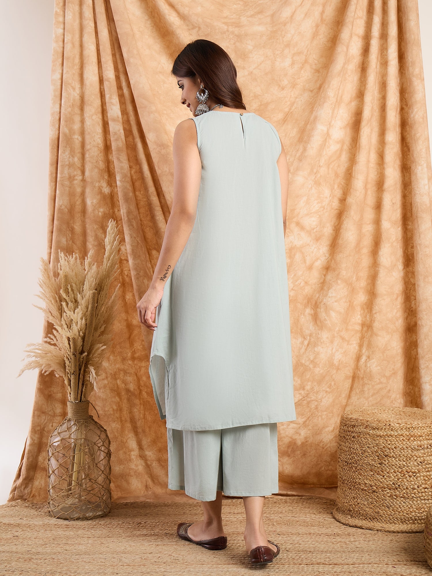 Steel Blue Kurta Set