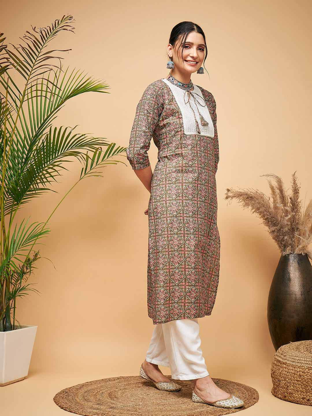 Exclusive Ajrakh printed one piece dress – Sujatra