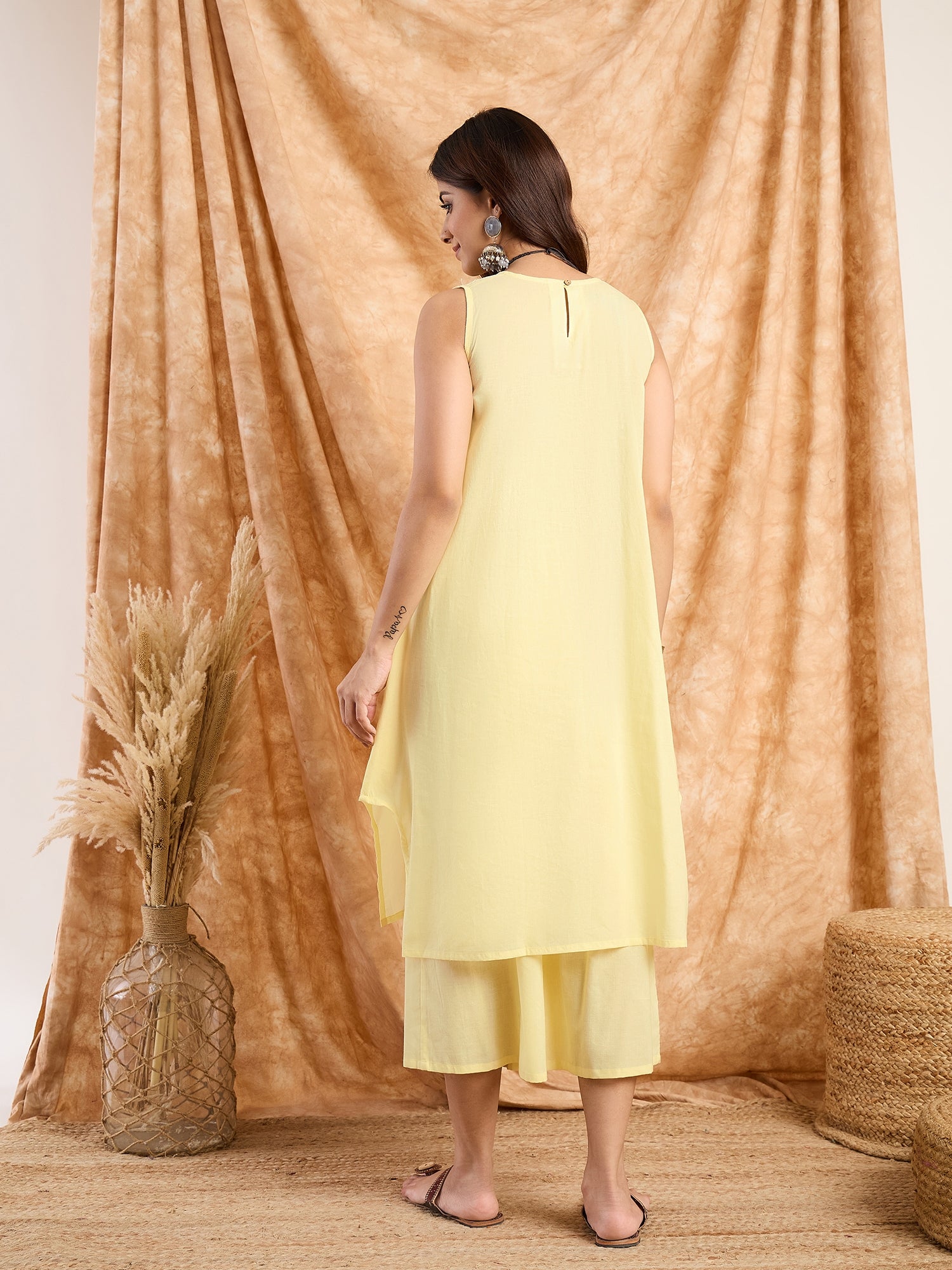 Light Yellow Pastel Kurta Set