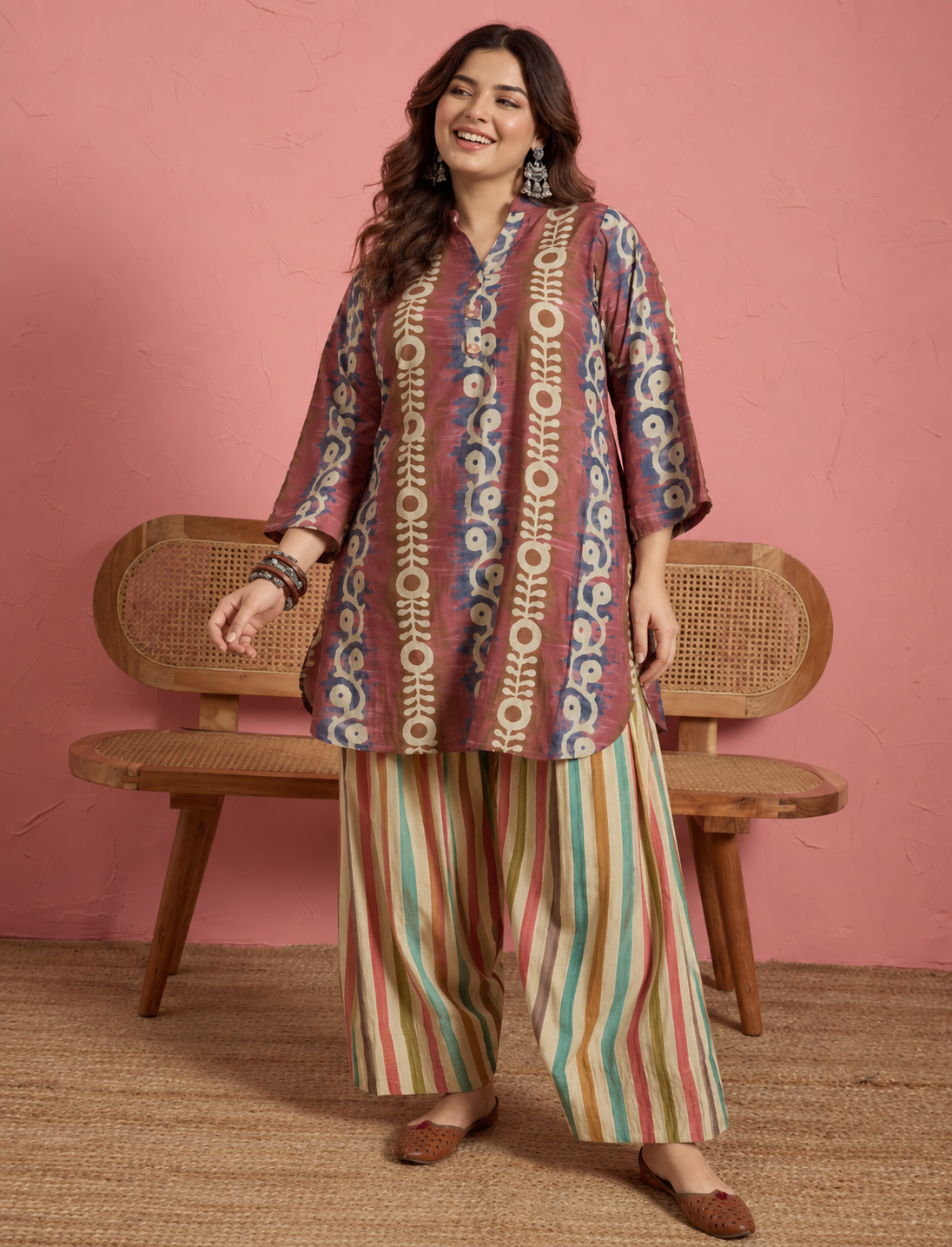 Blue Multi Stripes Salwar Set