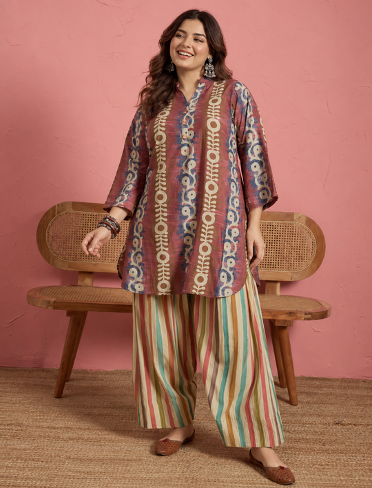 Blue Multi Stripes Salwar Set