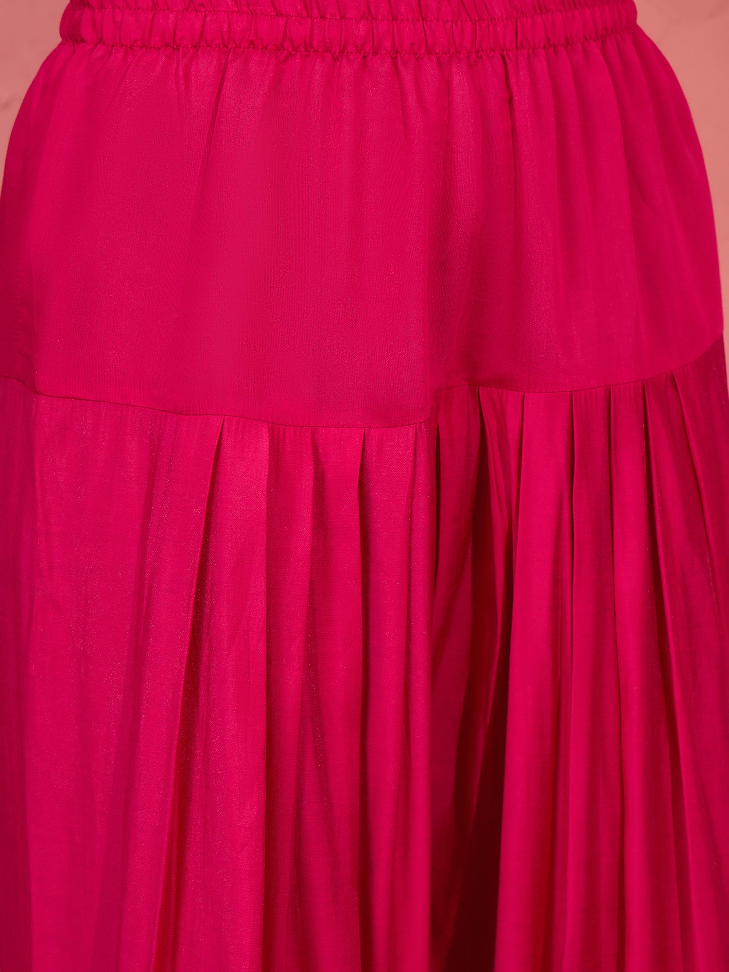 Fuchsia Lehariya Foil Kurta Salwar Set (To be dispatched in 7 -10 days)