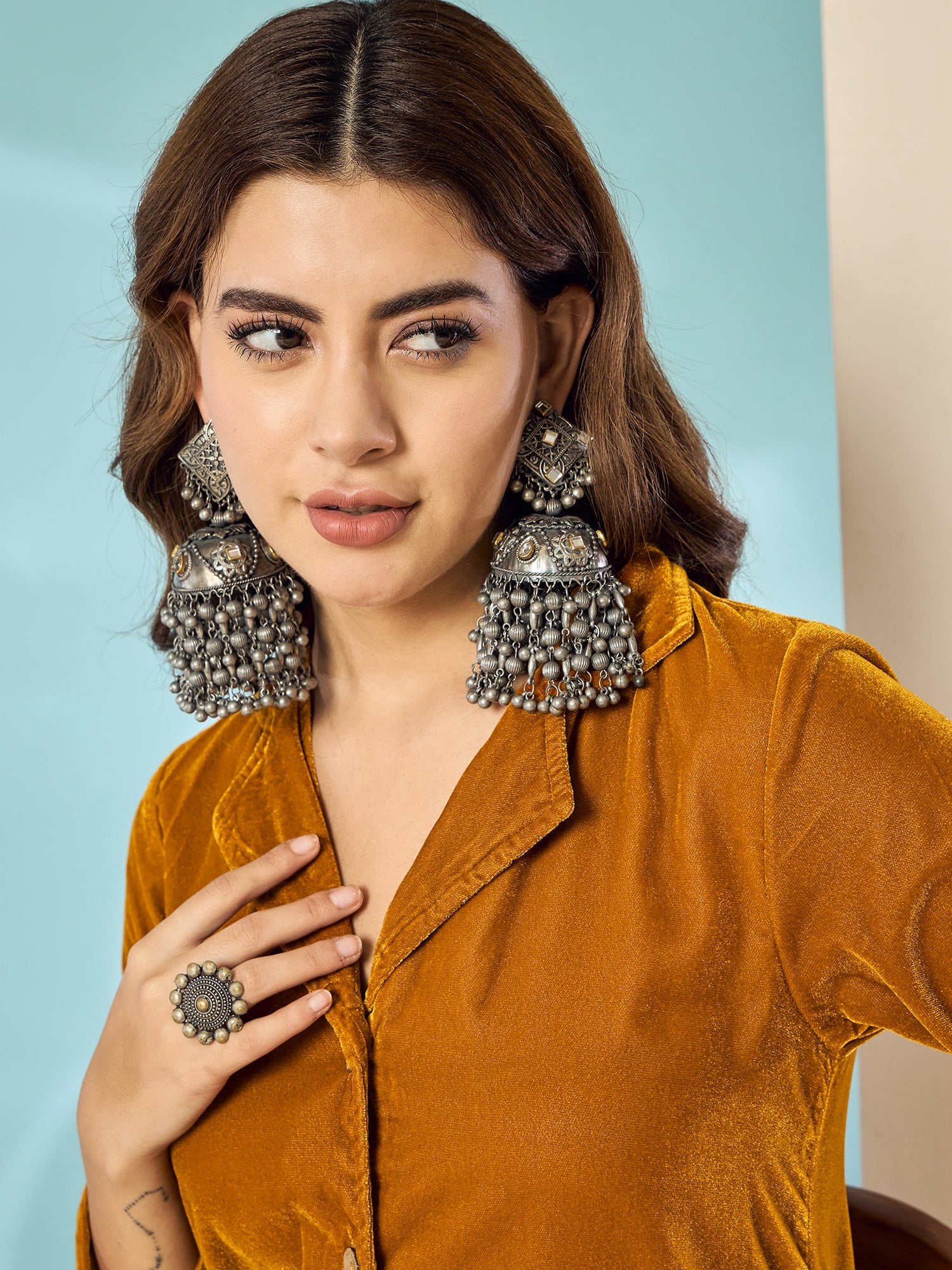 Marigold Velvet Blazer Coord Set