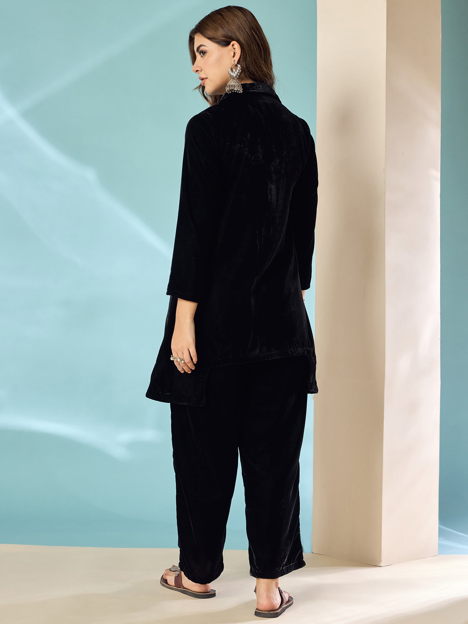 Black Velvet Blazzer Coord Set