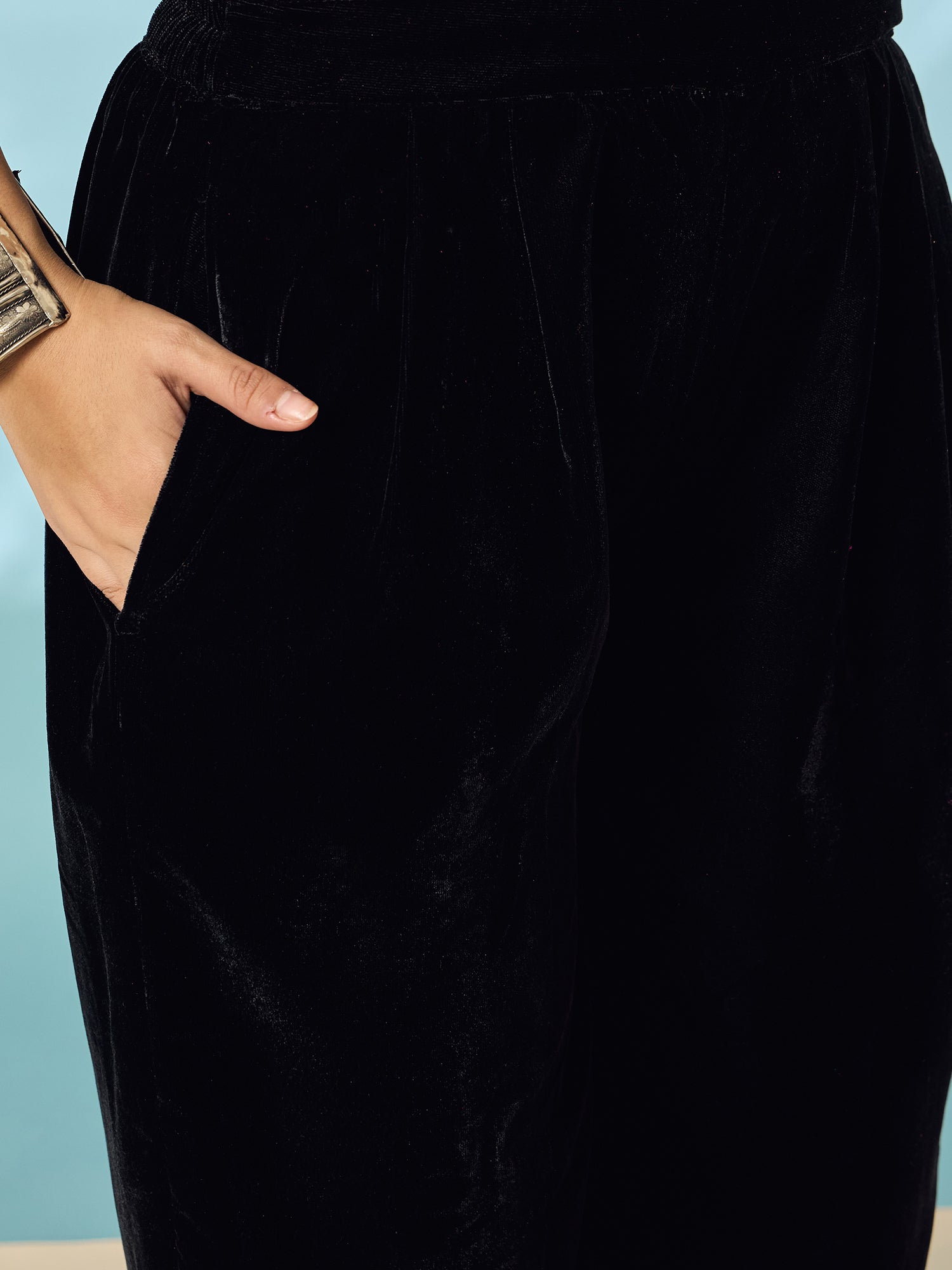 Black Velvet Blazzer Coord Set