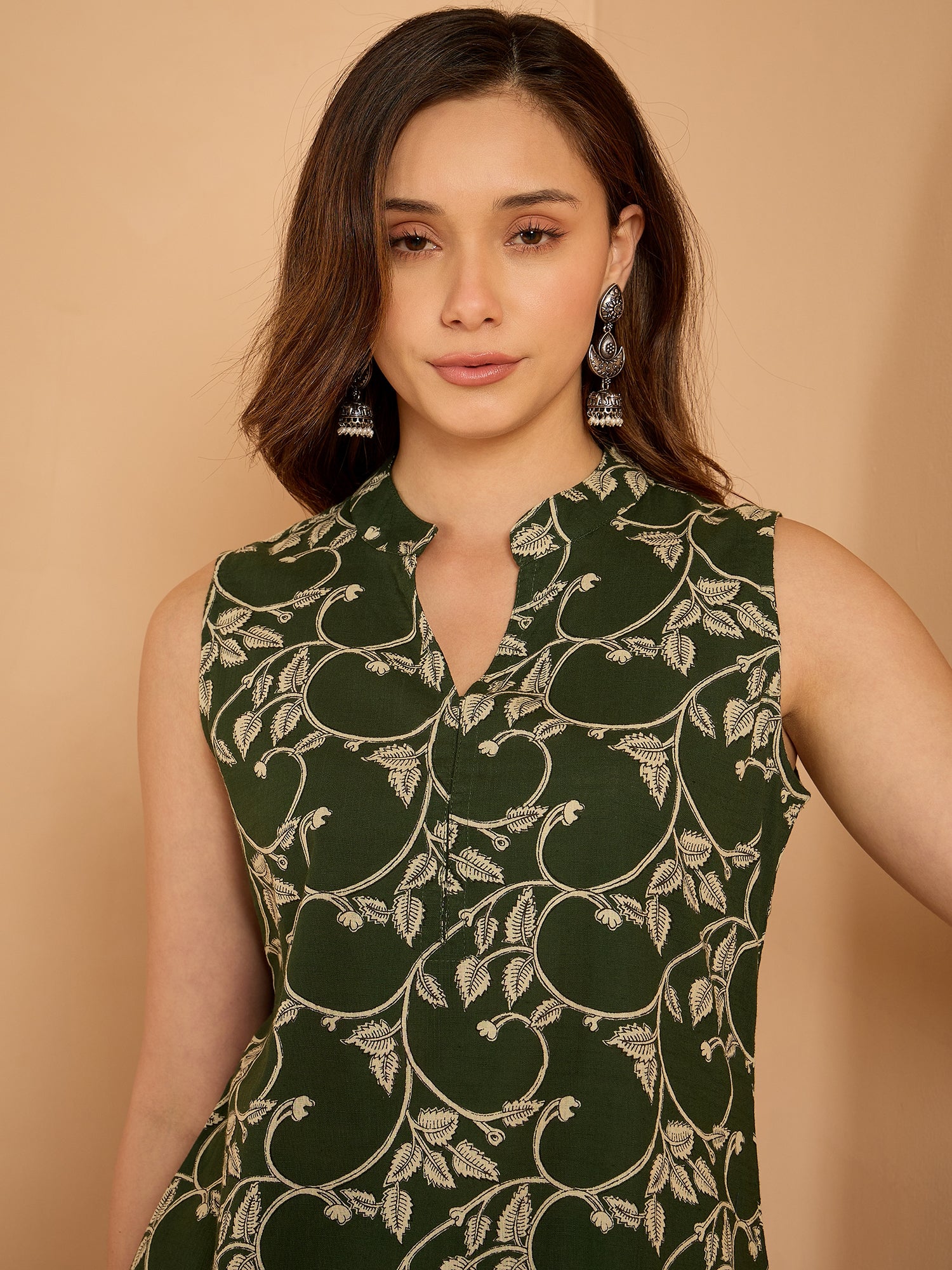 Green Leaf Jaal Narrow Pant Set