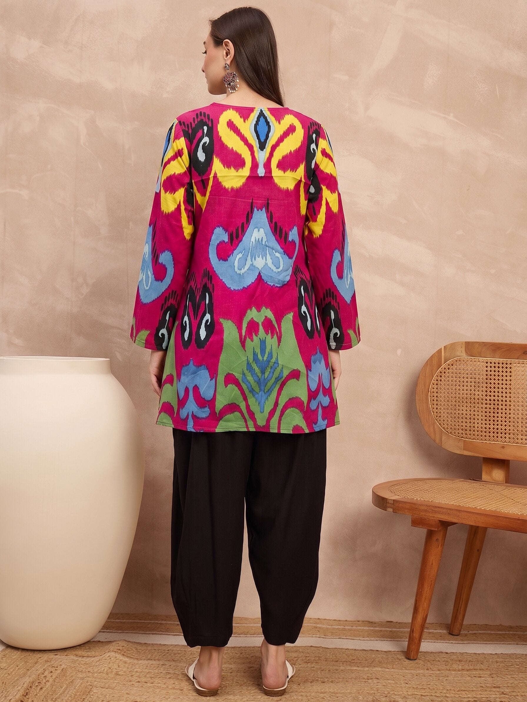 Dull Fuchsia Ikat Balloon Co-Ord