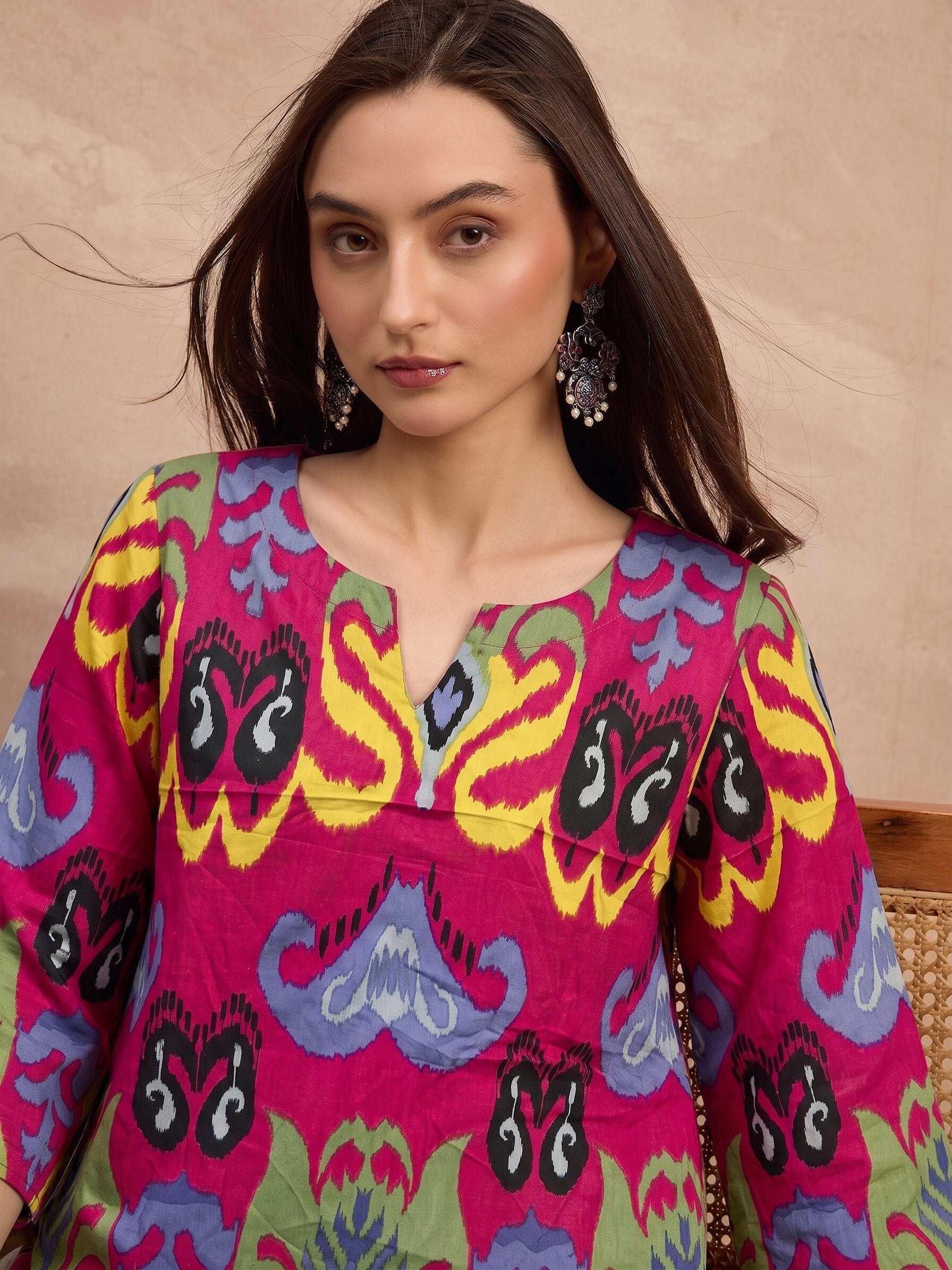 Dull Fuchsia Ikat Balloon Co-Ord