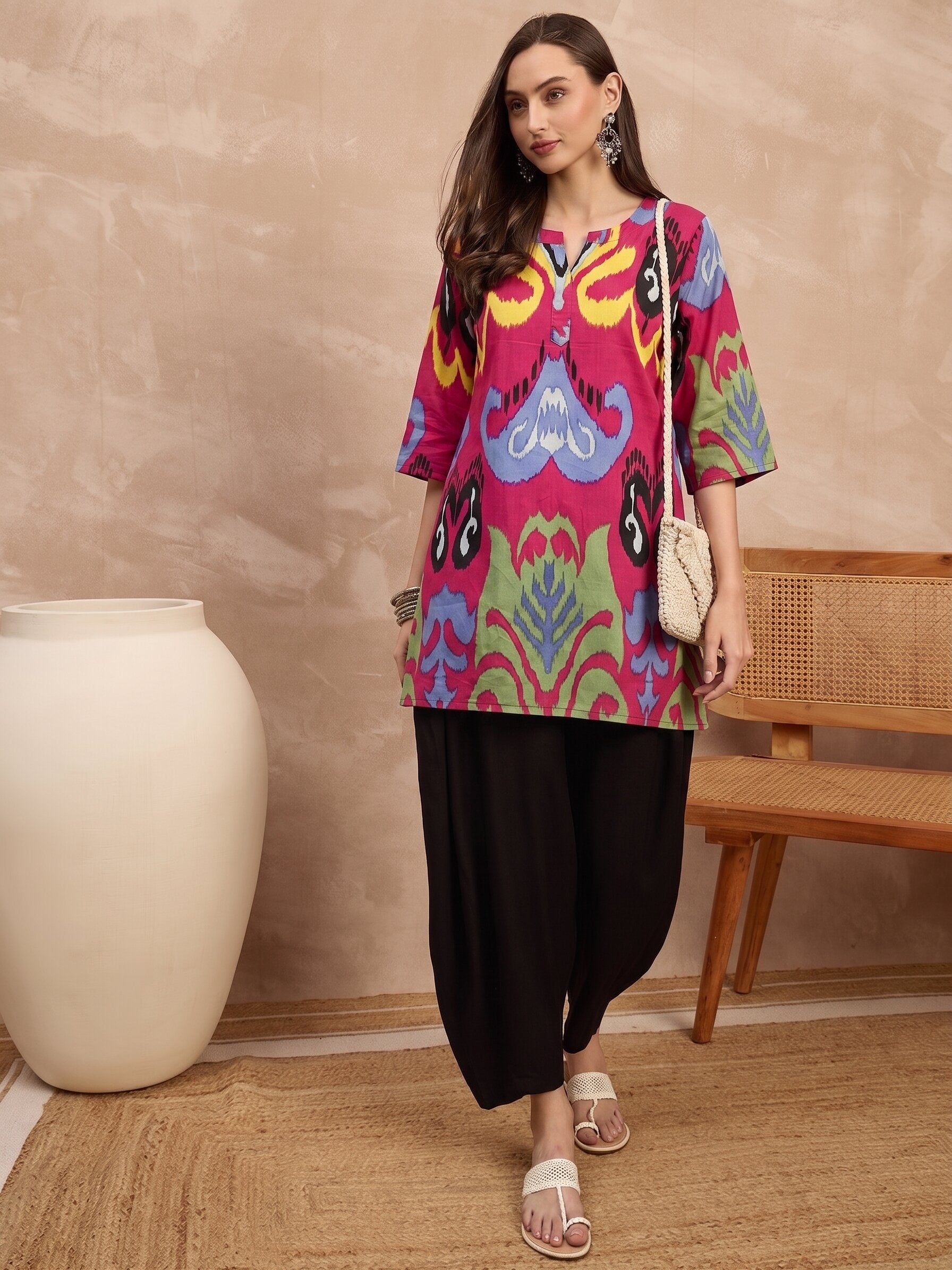 Dull Fuchsia Ikat Balloon Co-Ord