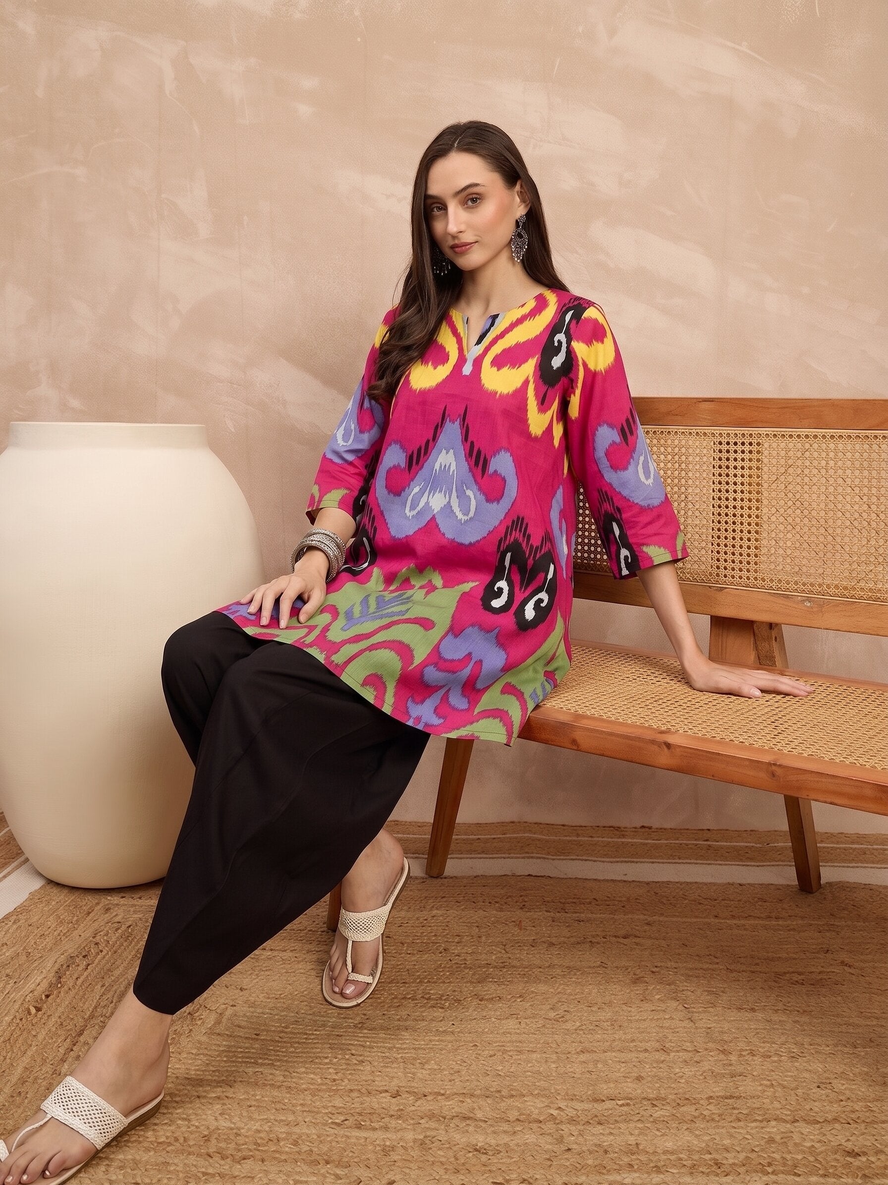 Dull Fuchsia Ikat Balloon Co-Ord