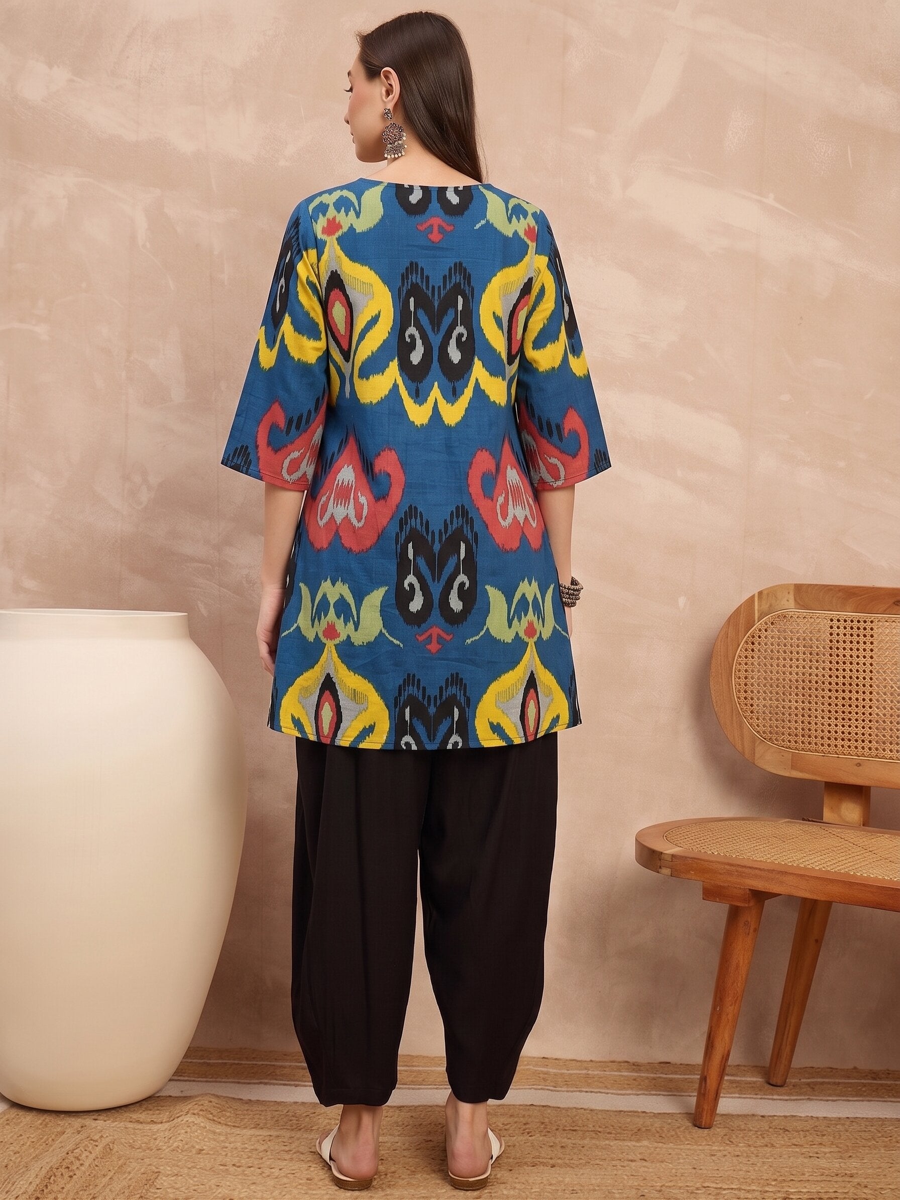 Dull Blue Ikat Balloon Co-Ords