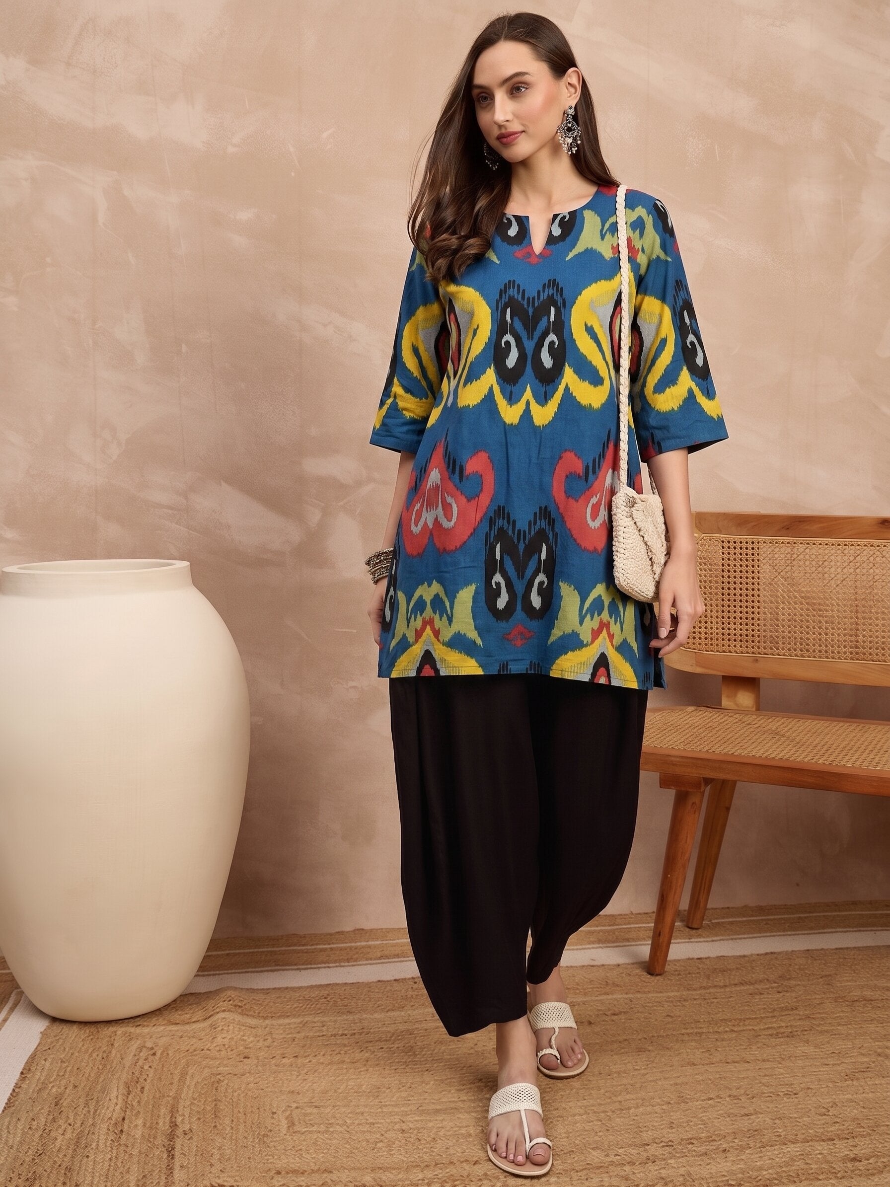 Dull Blue Ikat Balloon Co-Ords