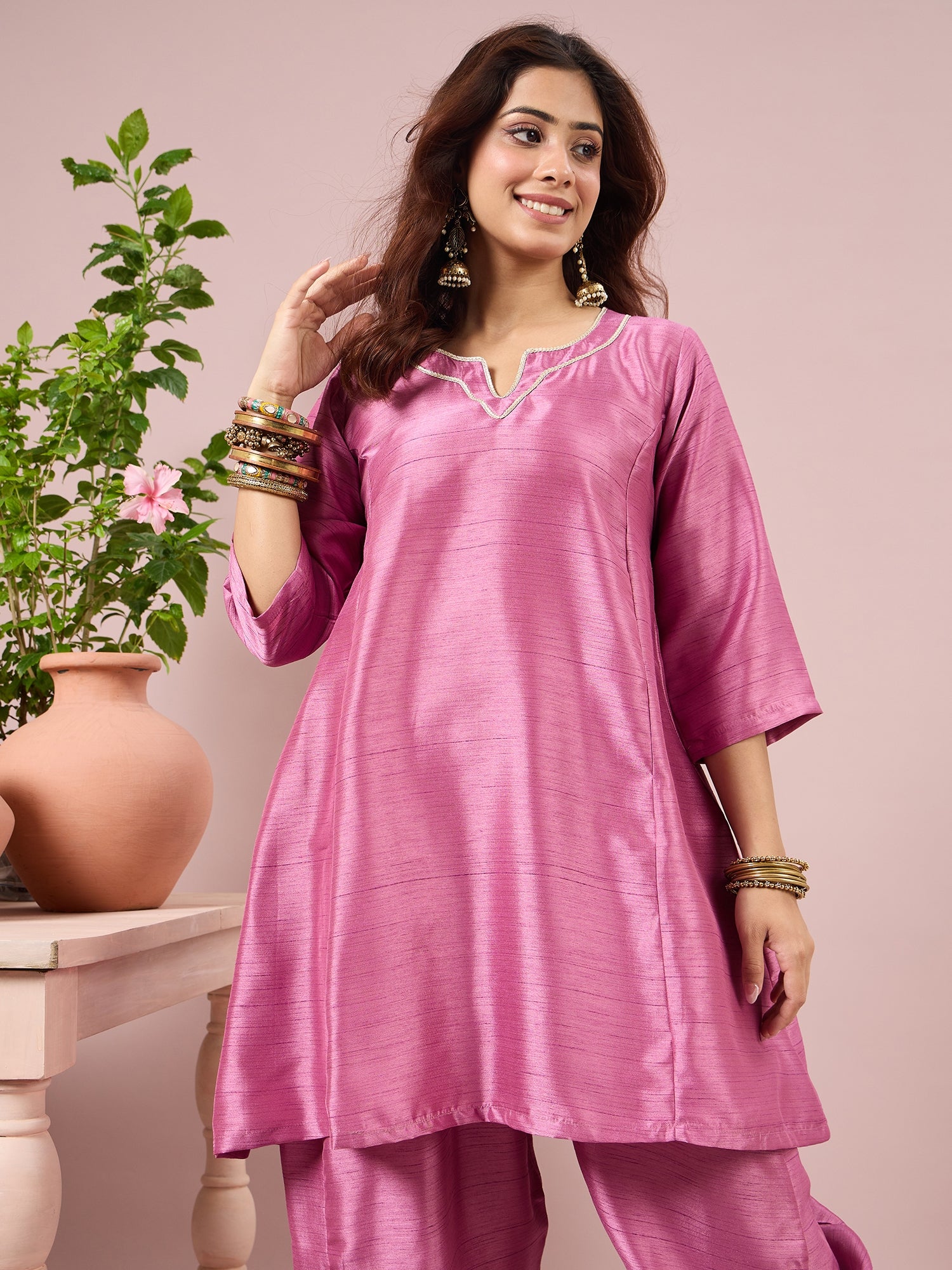 Dull Pink Peplum Balloon Coord Set (To be dispatched in 7 -10 days)
