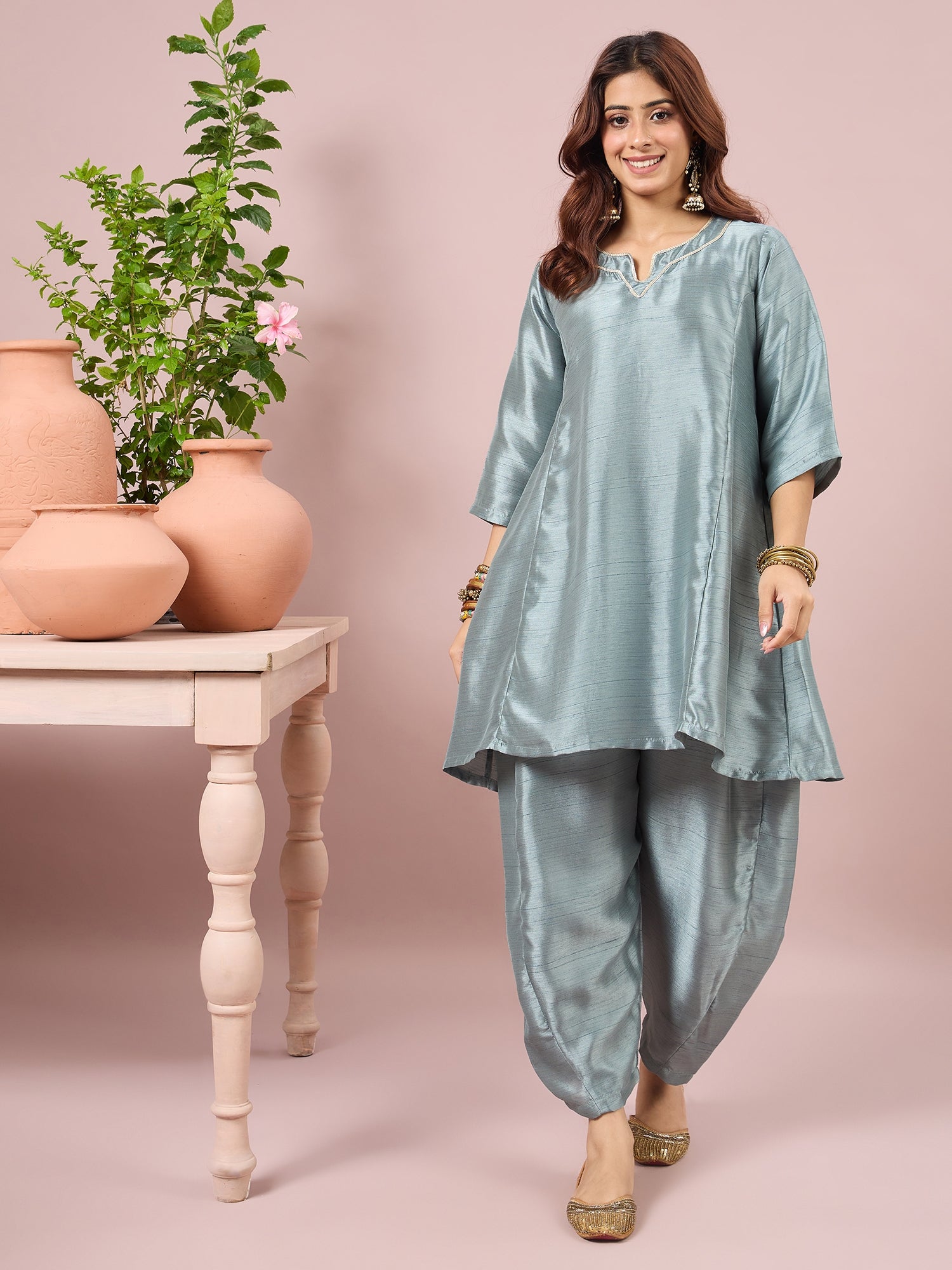 Sage Green Peplum Balloon Coord Set (To be dispatched in 7 -10 days)