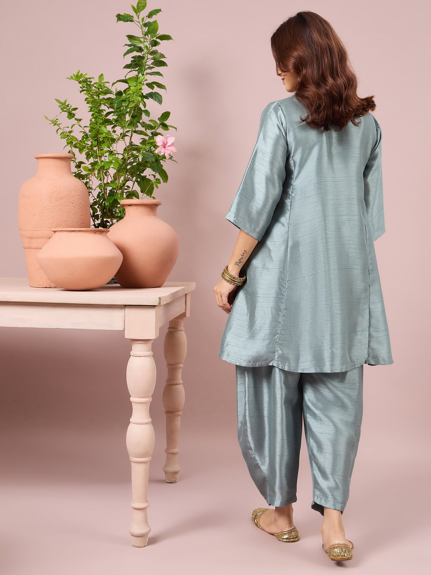 Sage Green Peplum Balloon Coord Set (To be dispatched in 7 -10 days)