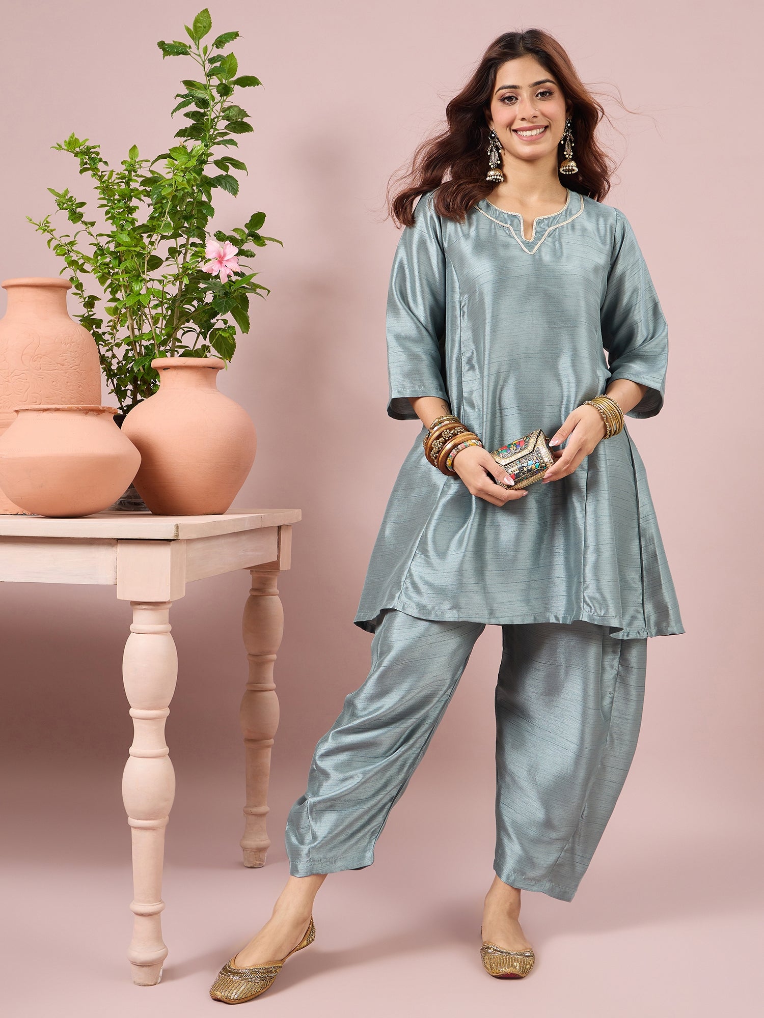 Sage Green Peplum Balloon Coord Set (To be dispatched in 7 -10 days)
