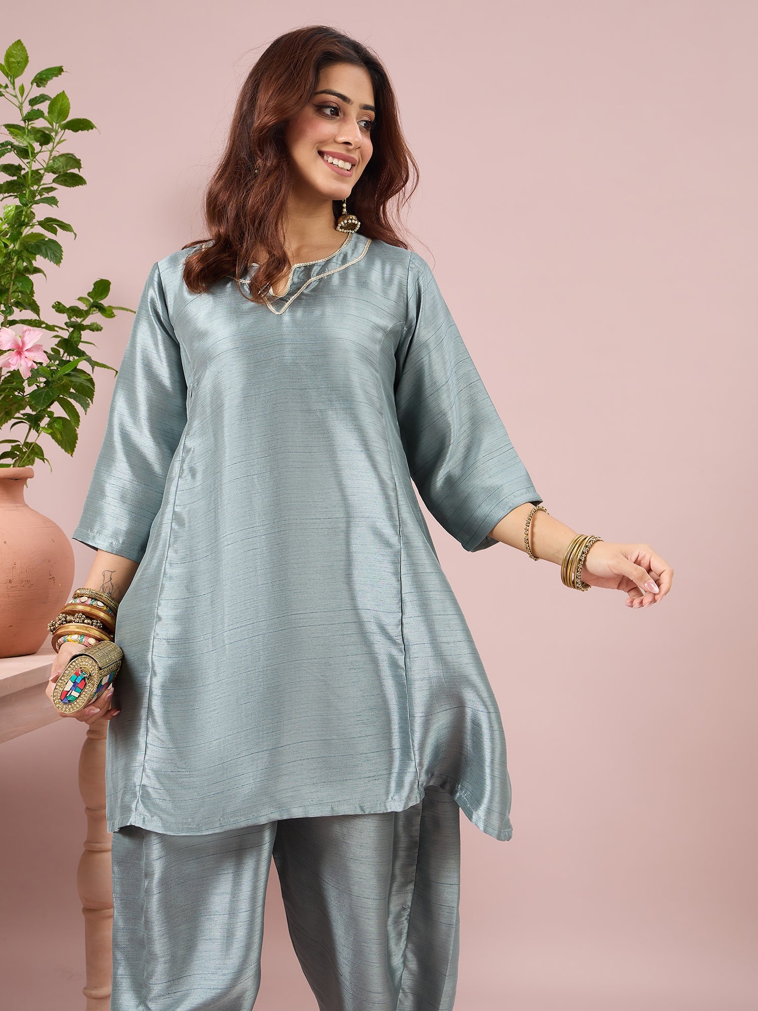 Sage Green Peplum Balloon Coord Set (To be dispatched in 7 -10 days)