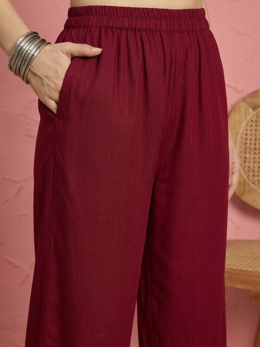 Maroon Art Border Button Coord Set (To be dispatched in 7 -10 days)