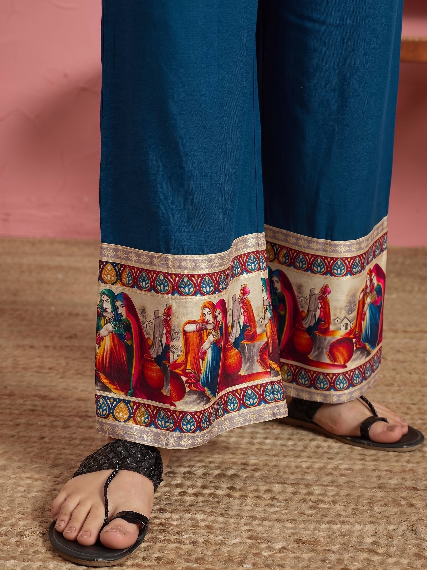 Peacock Teal Art Border Button Coord Set (To be dispatched in 7 -10 days)