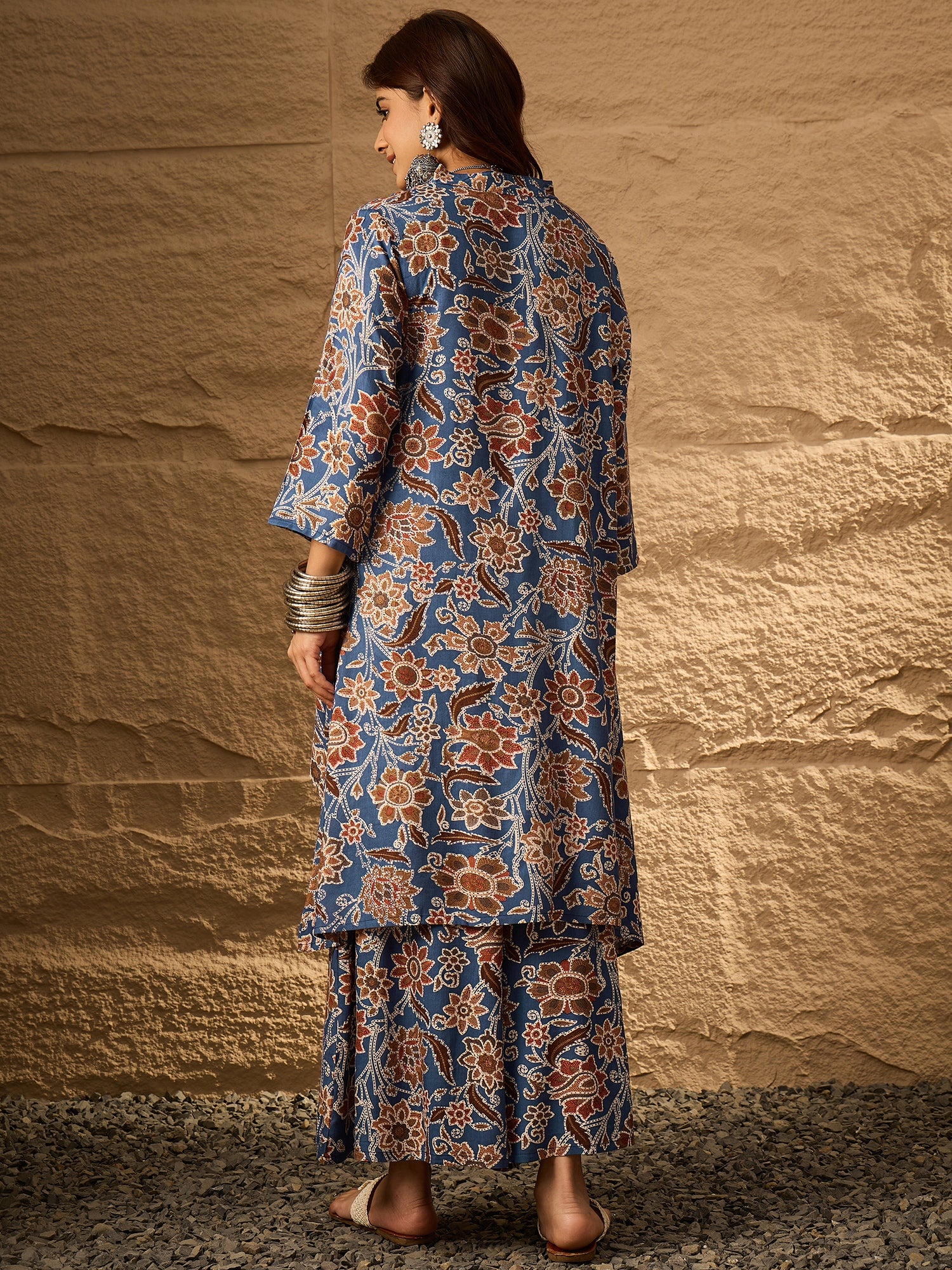 Indigo Big Jaal Mandarin Kurta Set