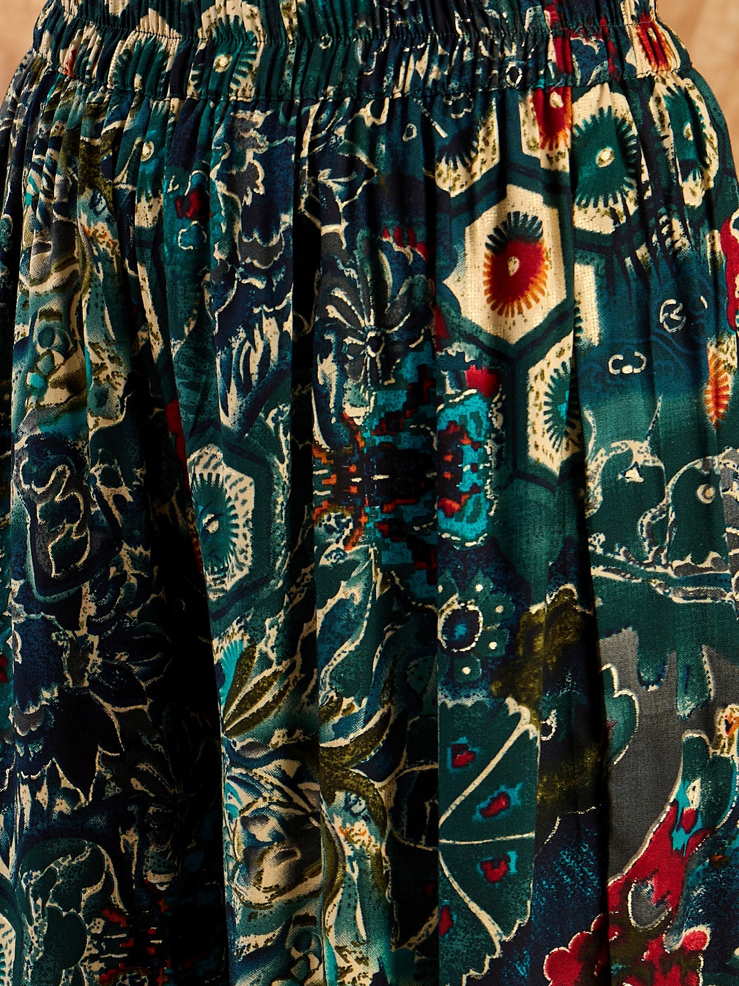 Dark Teal Foil Print Strappy Set