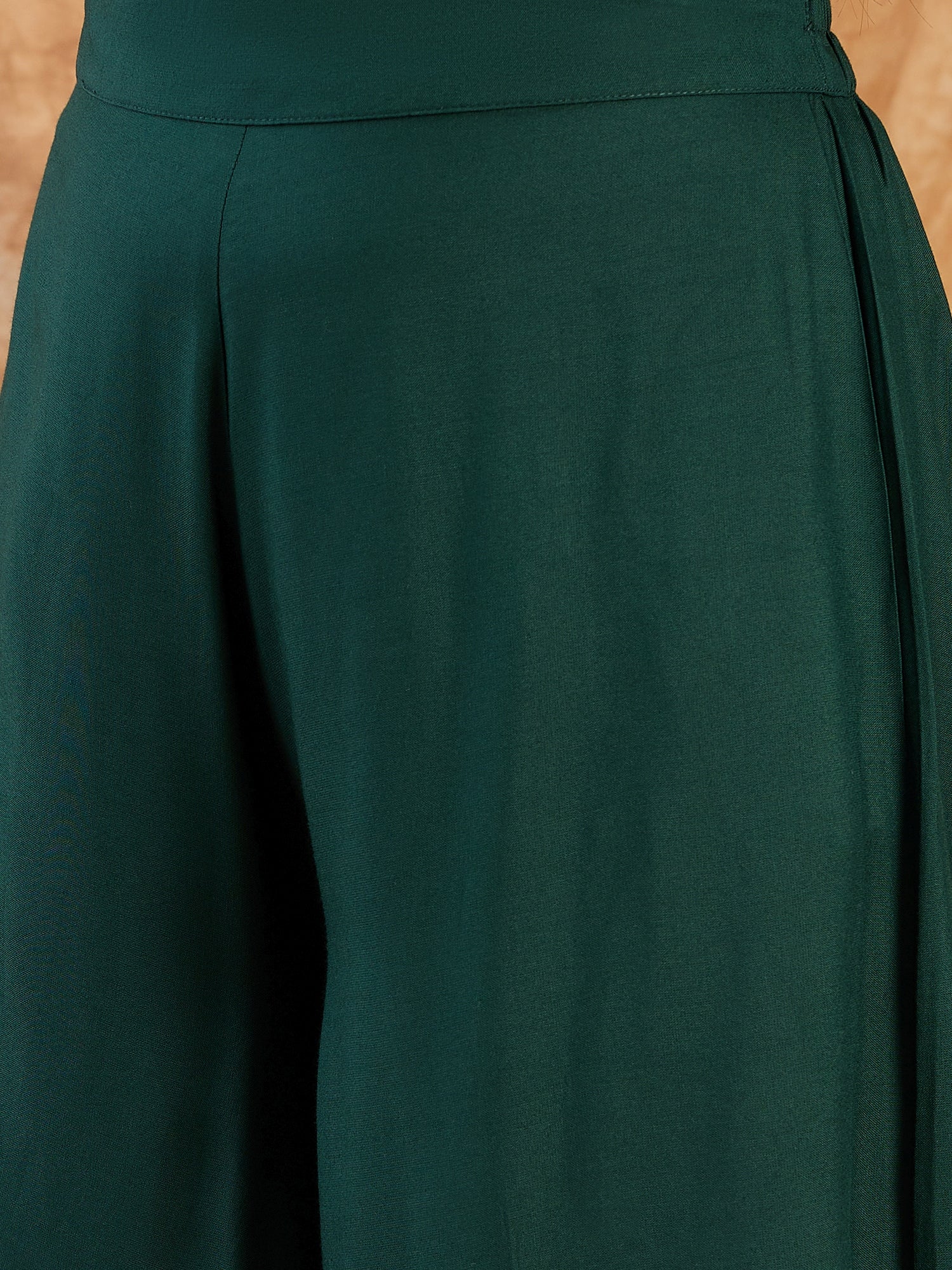 Dark Green Collar Neck Kurta  Set
